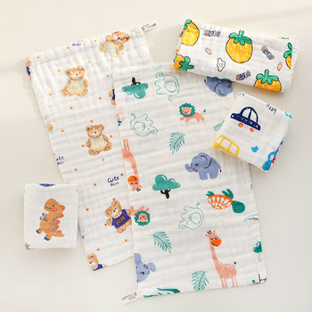 Wholesale 6 layers 30*30 cotton square baby saliva towel gauze wash towel baby towel
