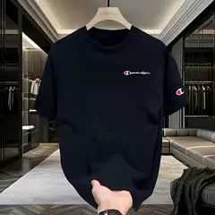Heavy Weight Short-Sleeved T-Shirt Men's Summer Round Neck Casual Half-Sleeved Trendyy Men's and Women's Loose and Versatile Tops for Men