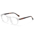 Transparent white frame tea tortoise shell legs anti-blue light c47