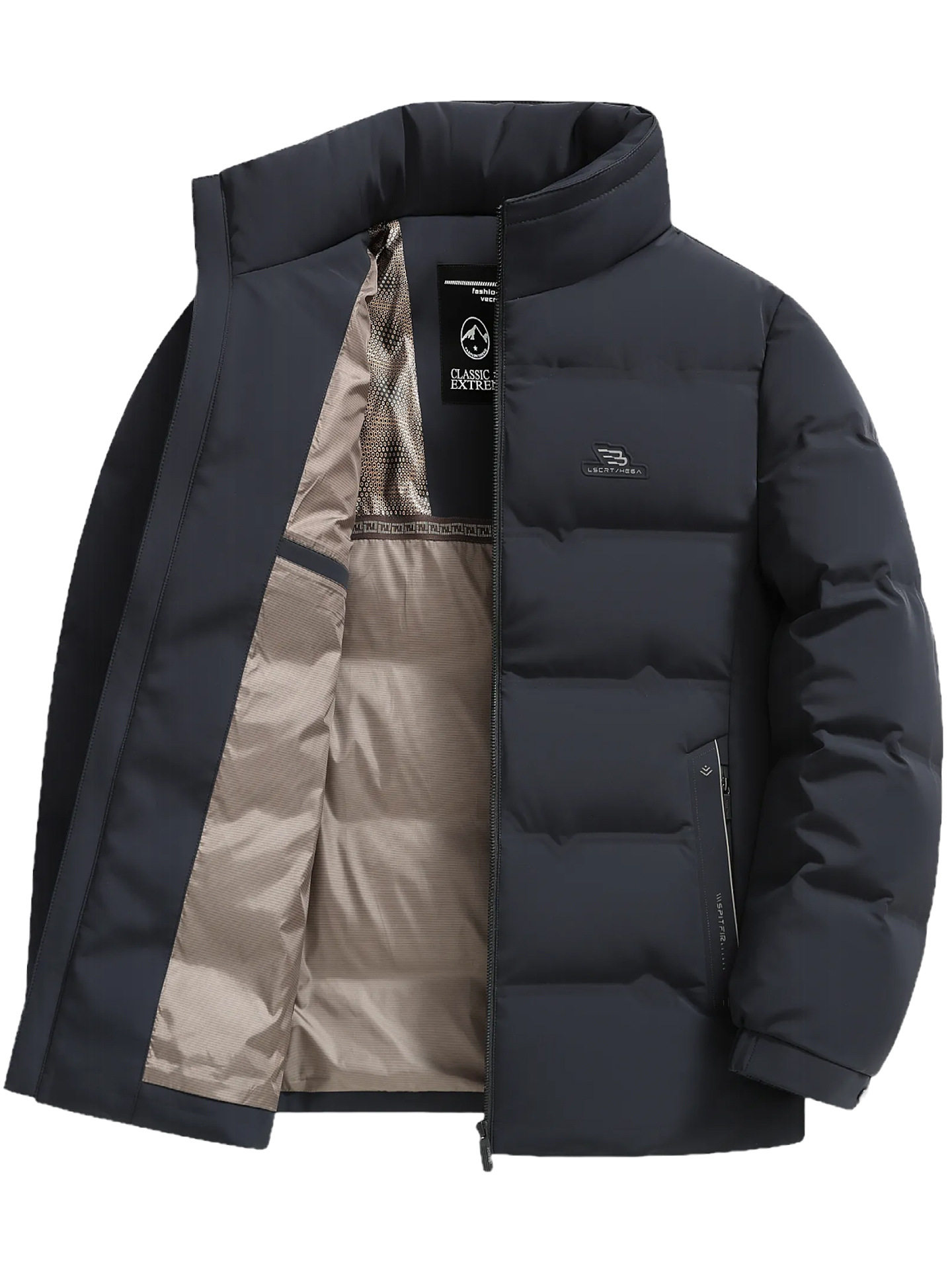 Middle-Aged Winter Thickeneded down Jacket Men's Casual Short Stand-Up Collar Warm Jacket Middle-Aged and Elderly White Duck down Dad Wear