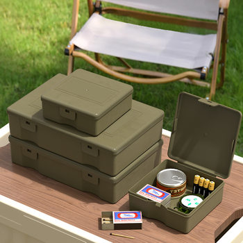 Desktop Storage Box Outdoor Travel Camping Mini Storage Box Finishing Box Lid Camping Small Tool Sundries Box