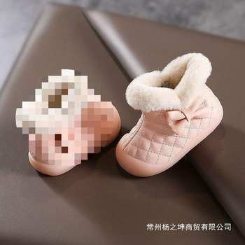 Baby Snow Boots Soft Sole Fleece-Lined Four-Season Warm Princess Four-Season One-Year-Old Toddler Shoes Female Baby Children's Cotton Shoes New