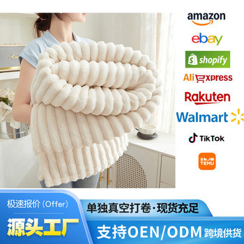 Foreign Trade Amazon Thickened Lamb Fleece Blanket Warm Milk Velvet Sofa Nap Blanket Flannel Plush Blanket