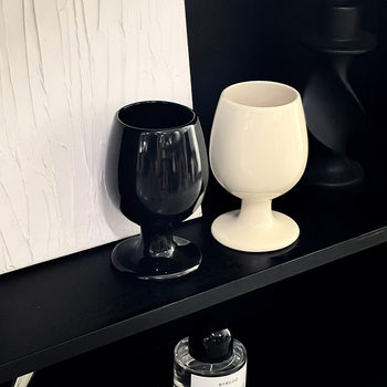 Korean Style ins Style Original Solid Color Ceramic Red Wine Glass Household Wine Glass Special Nice Tall Cup