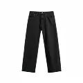 Black straight-leg trousers