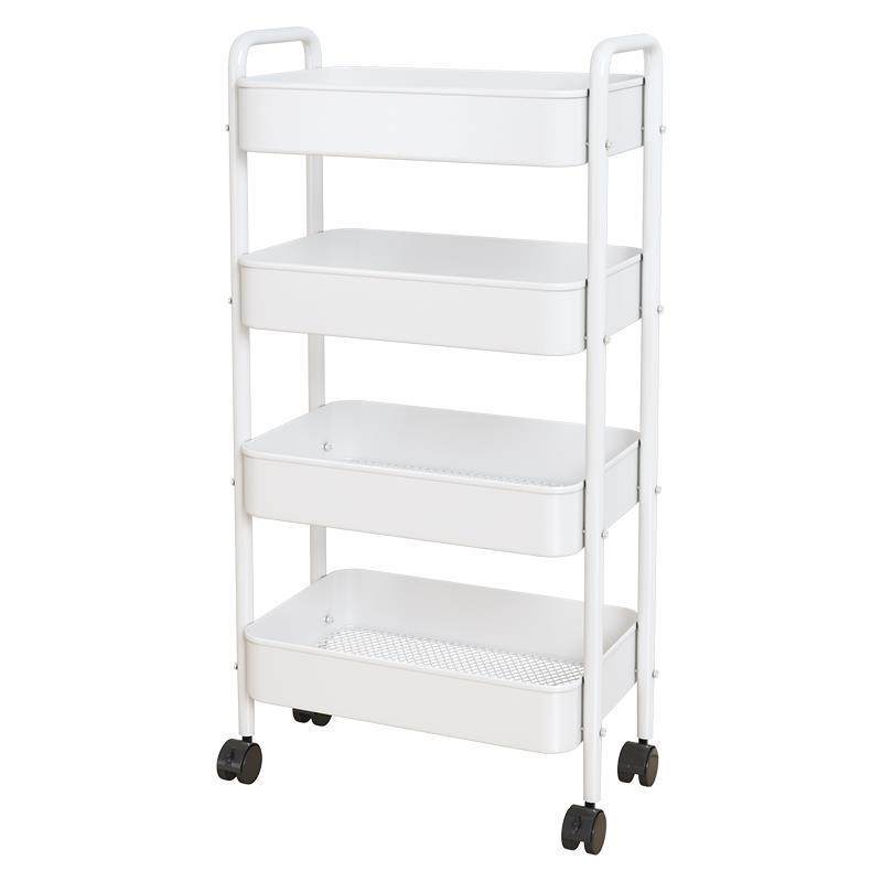 Household Trolley Storage Rack Removable Snack Storage Rack Wheeled Organizer Rack Floor-Standing Kitchen Storage Rack