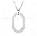 Octagonal white gold necklace