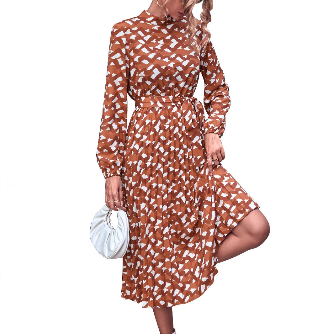 Fashionable Floral Print Tie Back Dress Womens Casual Wear Trendy Design Comfortable Fabric Perfect for Summer