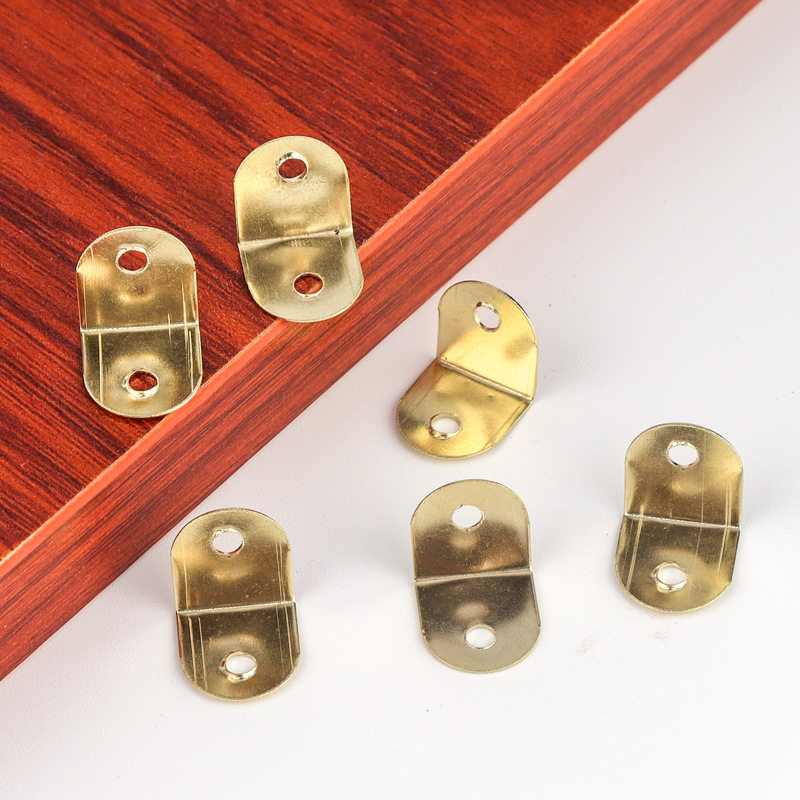 Photo frame hardware Hook Gold small semicircle corner frame inner and outer frame fixing piece metal hardware accessories angle code dark hanging