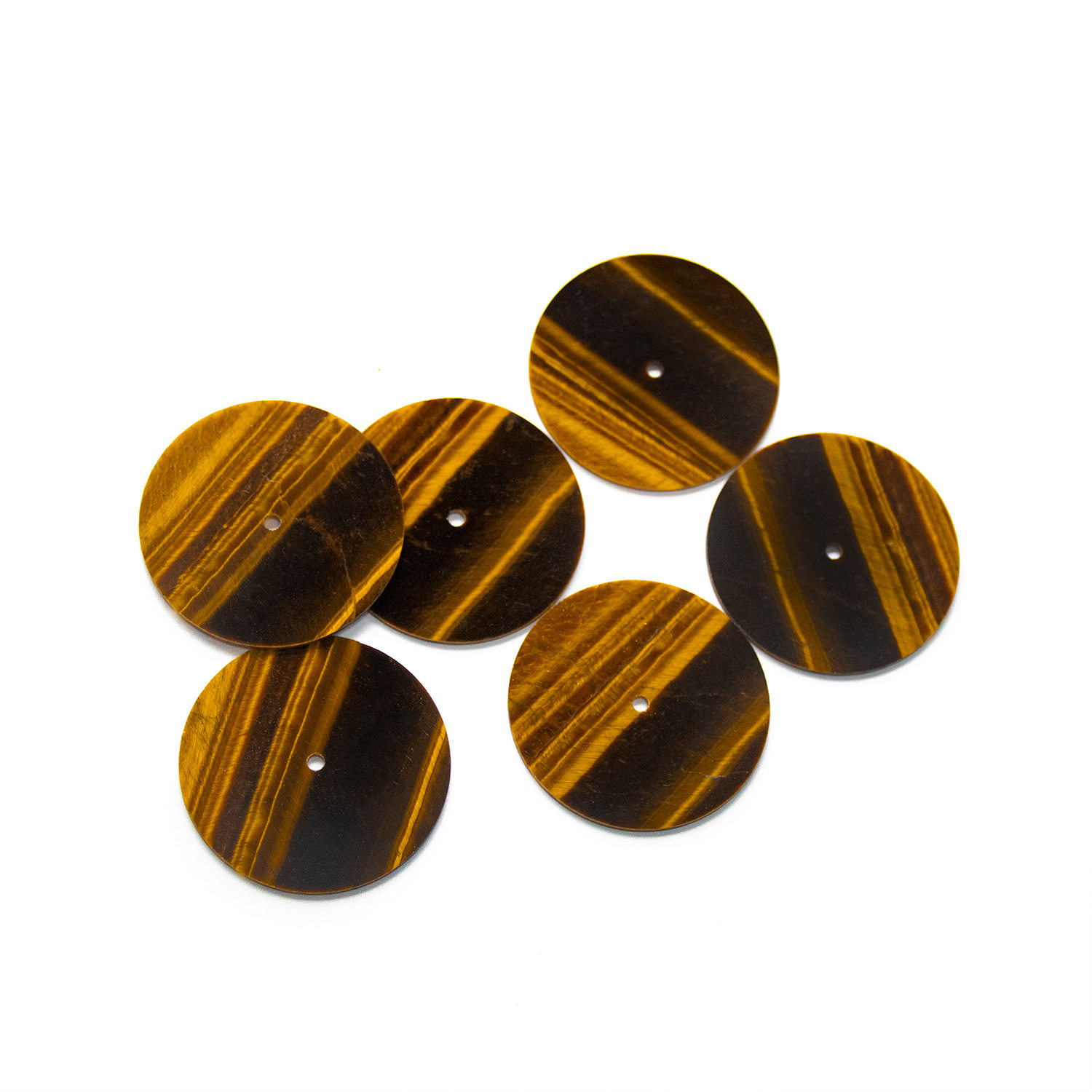 Natural Tiger Eye Stone Surface Manufacturer Custom Special Dial Round Thin Slice Watch Accessories Semi-Precious Stone Parts