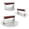 New Stainless Steel Hamburger Meat Press Thickeneded and Weighted Beech Handle Round Square Meat Patty Tool Dough Press