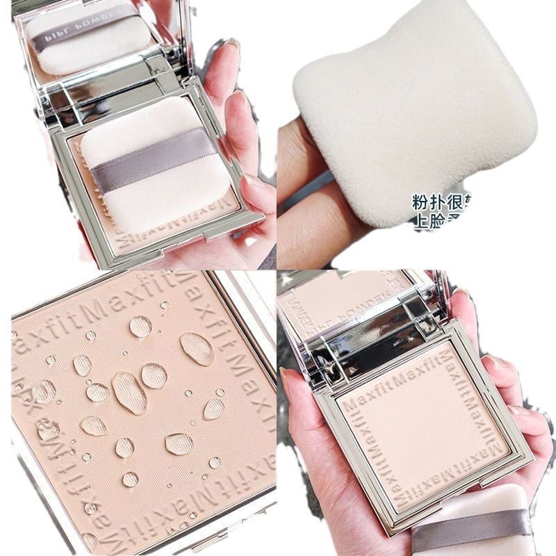 Maxfit Long-Lasting Concealer, Anti-Sweat, Oil-Control, Waterproof Powder, Small Silver Block Powder, Makeup-Setting Powder, Ready-Made Factory Direct Sales