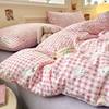 Class A maternal and infant grade double-layer yarn cute Mimi bedding four-piece bed sheet quilt cover simple dormitory three-piece set