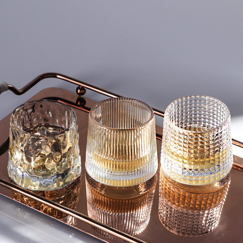 European-Style Whiskey Glass Crystal Glass Shaker Cup Tiktok Internet Celebrity Irregular Glass Spirit Glass Liquor Glass Barware