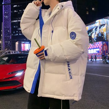 NASA White Duck Down Jacket Men's Winter New Fashionable Brand Thickened Men's Warm Cold-proof Tooling Jacket for Teenagers