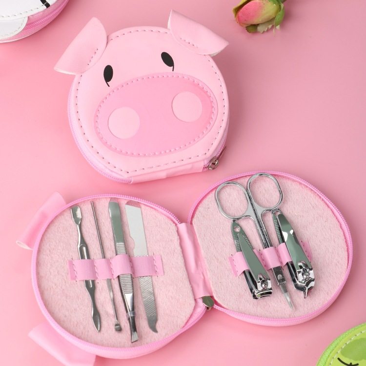 In-Stock Cartoon Piglet Nail Care Tool Set, Nail Clippers for Home Use, Complete Nail Clipper Set, Mini