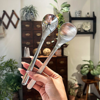 Japanese-Style 304 Stainless Steel Spoon Long Handle Curry Spoon Coffee Stirring Spoon Household Rice Spoon Dessert Spoon