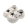 Thick Bottom Cartoon Hole Shoes Women's Summer 2024 New Style Outer Wear Non-slip Elevated Bottom Beach Baotou Half Slippers for Women