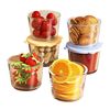 Glass Storage Jar 270ml Sealed Round Grains Pickle Snacks Kimchi Sealed Jar Fruit High Borosilicate Microwave
