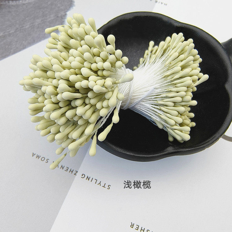 批发韩版手工DIY头饰发饰高仿真花蕊材料2mm哑光圆火柴头花心花蕊