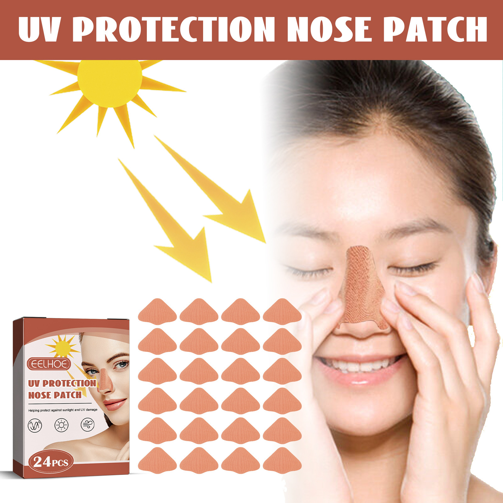 EELHOE Protective Nose Patch Summer Outdoor Skin Protection Breathable Comfortable Refreshing Anti-UV