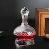 Glass Rotating Crystal Wine Decanter Set, Household Wine Glass Dispenser, High-End Creative Wine Set, European Style