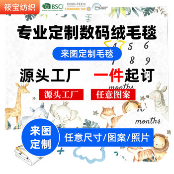 Custom Digital Printing Milestone Blanket Flannel Photo Baby Photo Background Cloth Photography Props Blanket