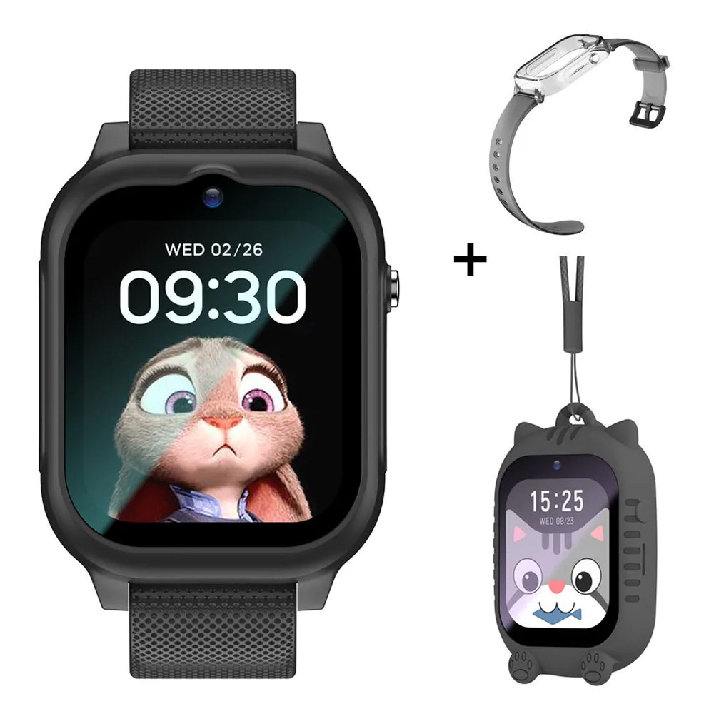 Cross-border foreign trade 4G children's telephone watch neck-hanging dual-use GPS positioning transparent dual-strap K26H