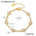 E579-gold round diamond zircon bracelet