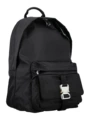Black large double zipper silver buckle