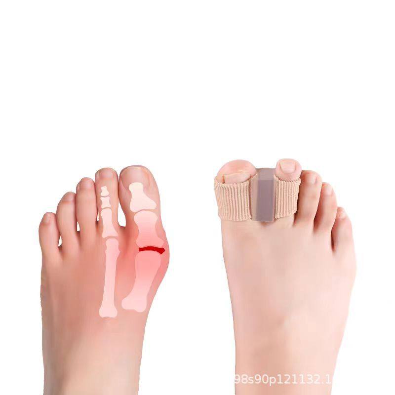 Factory Direct Sales New Gel Fiber Toe Correction Big Toe Valgus Toe Separator Double Hole Toe Separator