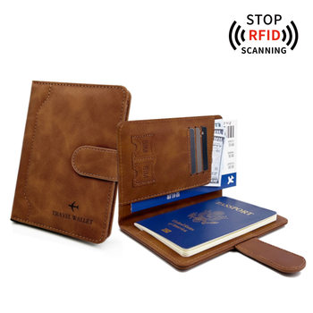 Cross-Border Spot Amazon Pu Leather Passport Book Protective Cover Spliced Magnetic Buckle Passport Bag Can Be Customized with Logo Passport Holder