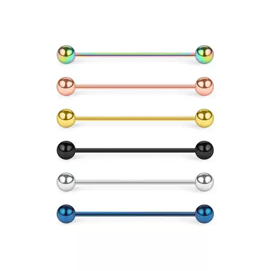 Cross-Border E-Commerce Direct Sales Aliexpress Wish Stainless Steel Industrial Barbell Long Rod Ear Bone Nail Piercing Earrings