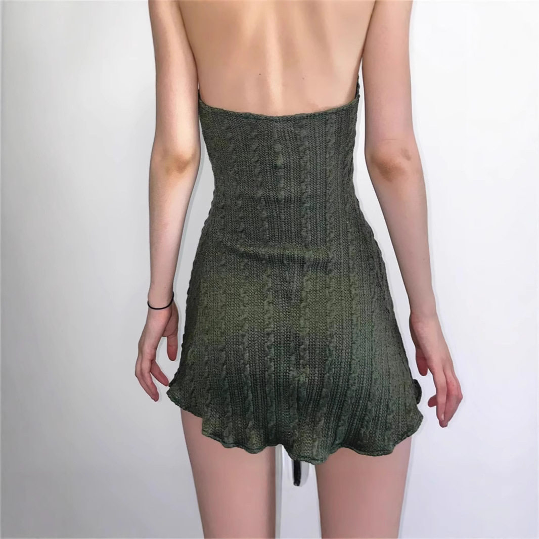 Halter Neck Bodycon Dress Elegant Ruffle Trim Sexy Fit Autumn Fashion Perfect for Parties and Events Wholesale