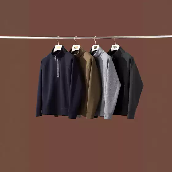 Wool Tencel Lyocell Old Money Style Light Luxury Minimalist Autumn Winter Men's Windproof Warm Stand Collar Half-Zip Jacket
