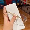 Yang Chaoyue's Same Style Rimless Glasses for Women, Pure Desire, Cut-Edge, Anti-Blue Light, Small Face, Small Frame, Transparent Square Glasses Frame, Korean Trend