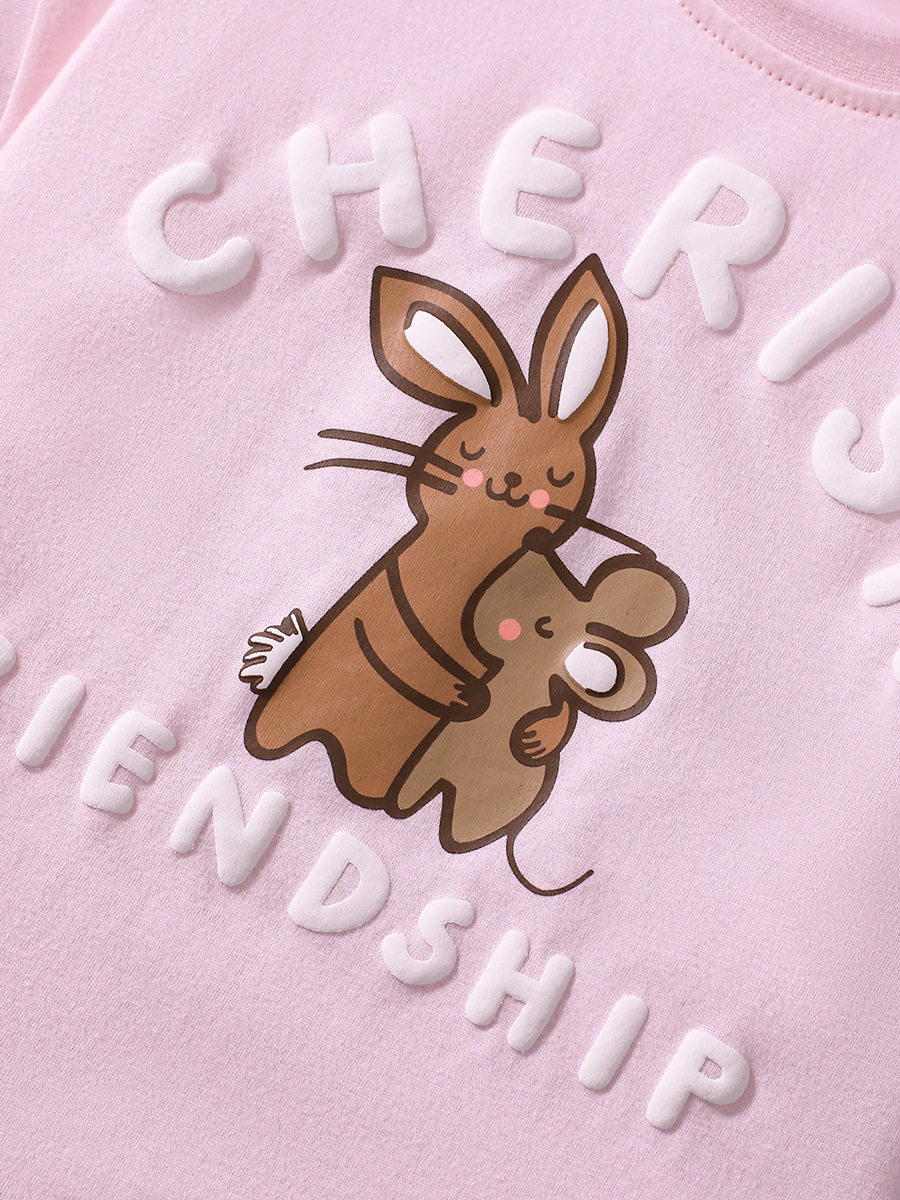 Grosir set anak perempuan, pakaian anak kartun lucu, set anak katun 100% musim panas