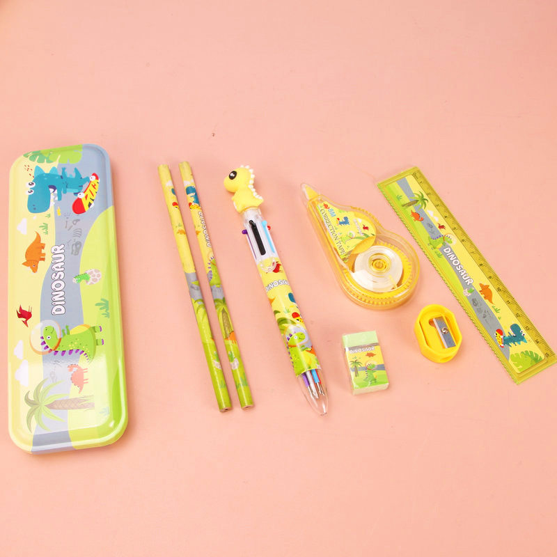 Children's stationery suit gift box 7-piece school supplies pencil case correction tape set student school opening gift prize