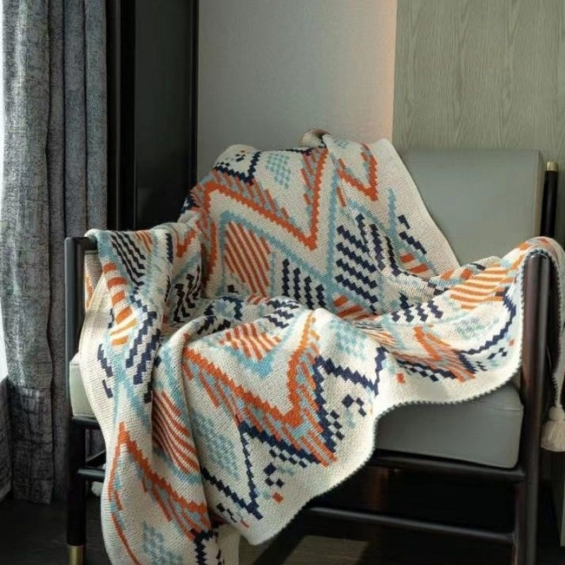 Summer Office Nap Blanket Nordic Style Knitted Blanket Neck Protector Single Blanket Blanket Small Blanket Sofa