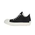 Low-top canvas patch sneakers