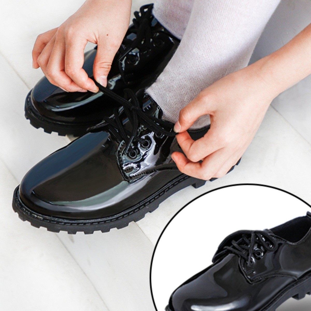 Boys' and Girls' Leather Shoes for Students, Children's Performance Shoes, Soft-Soled Black British Style School Performance Single Shoes for Older Children