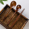 Internet Celebrity Eating and Sowing Creative Adult Wooden Tableware Set Long Handle Spoon Spoon and Chopsticks Set Japanese Chopsticks Spoon Two-piece Set