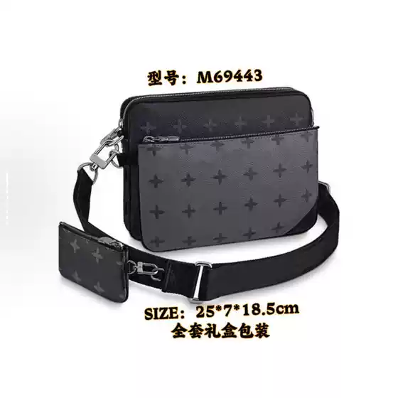 New Men's Crossbody Bag Black Samurai Three-in-One Shoulder Bag All-match Crossbody Bag Classic Fashion Messenger Bag