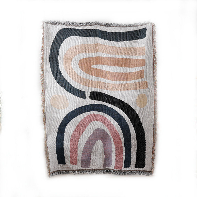 Cross-border Coarse Cotton Blanket Modern Simple Sofa Towel Sofa Cover Cloth Cover Blanket Sofa Cover Mat Bed Blanket Homestay Tapestry