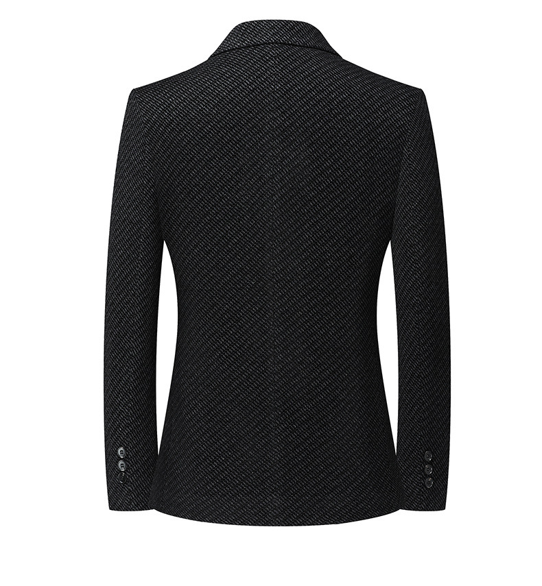 Áo vest nam dáng ôm phong cách Hàn, lót cotton dày dặn mùa thu đông, chống nhăn — Xanh lam đậm, Đen Xám