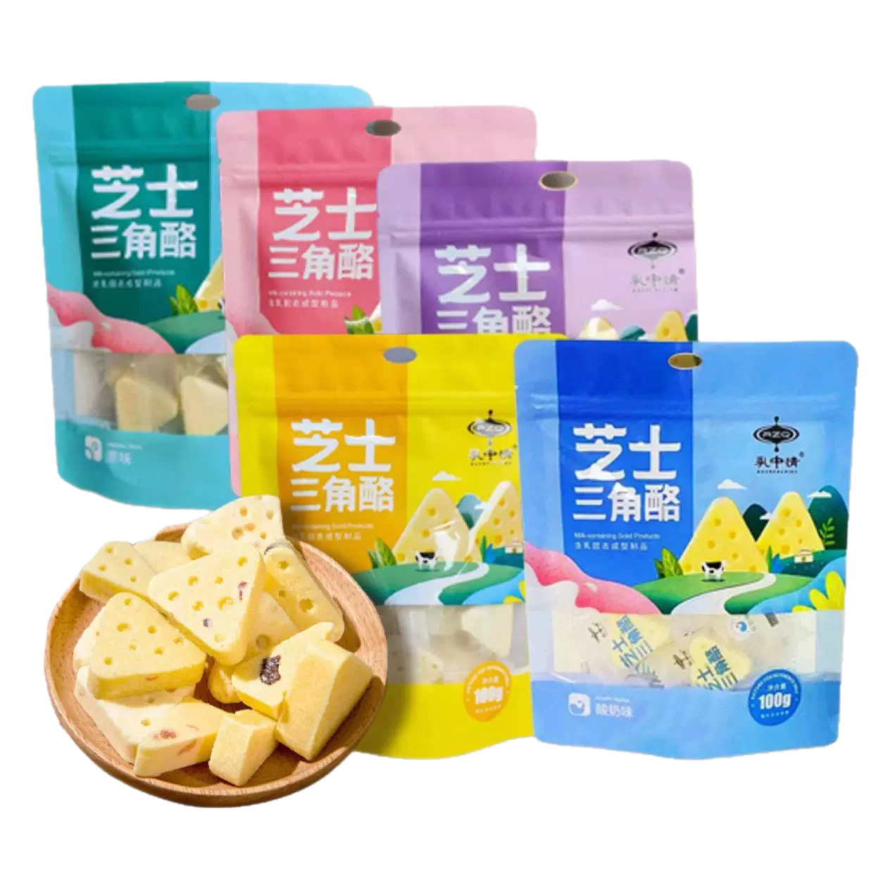 Cheese with Fruit Pieces, Triangular Cheese Blocks, Inner Mongolia Milk Crisps, Cheese Snacks for Children, Fruit Cheese