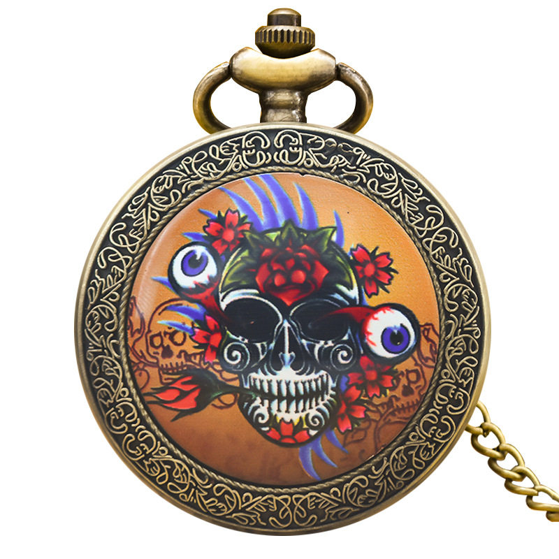 镂空时尚复古石英表个性潮流大号项链怀表厂家批发怀旧手表