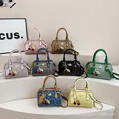 Koujia's New Vintage Rhinestone Boston Pillow Bag, Stylish and Versatile for Commuting, Large Capacity Handbag, Shoulder Bag, Crossbody Bag