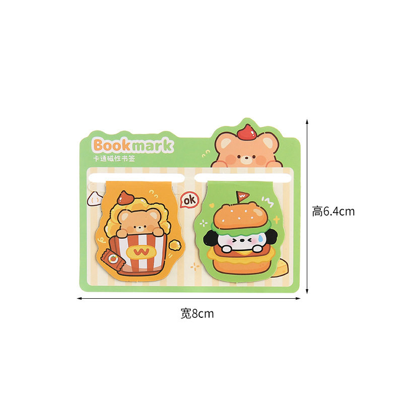 Cartoon Special-Shaped Double-Sided Magnetic Bookmarks for Primary School Students Stationery Prizes Cute Reading Book Page Clips Small Gifts Wholesale