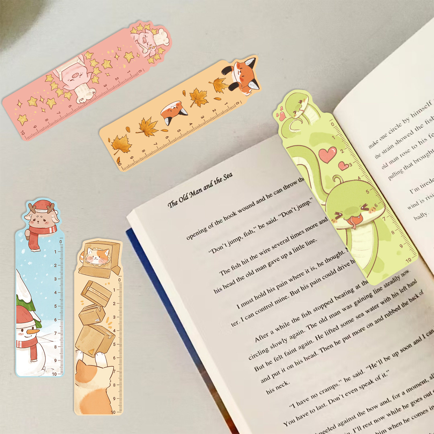 30 Cartoon Animal Ruler Series Simple Handbook Literary Creative Material Ins Reading Paper Bookmark DIY Batch